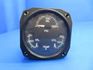 Piper Aerostar 602P R.C Allen 3 in 1 Engine Gauge 28 V P/N 18-1000-8 (1022-601)